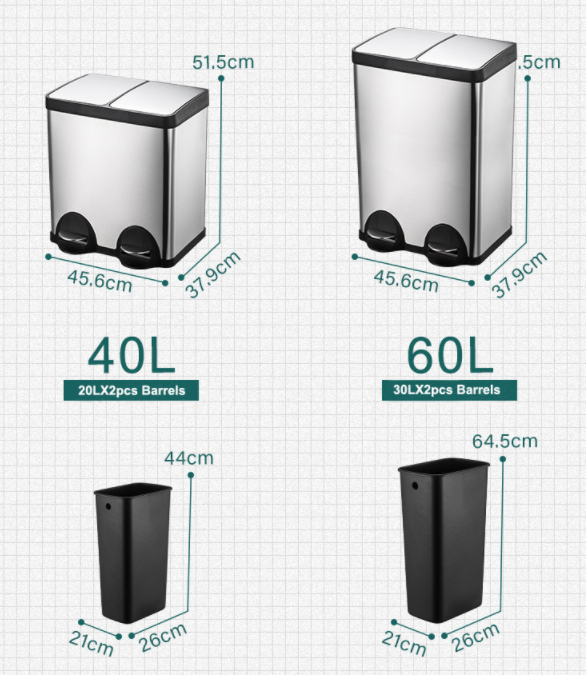 Foot-operated Sorting Trash Can