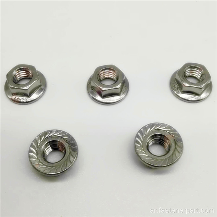 304 الفولاذ المقاوم للصدأ Din6923 Hex Flang Nut