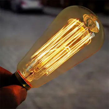 110V-220V 40W ST64 Filament Incandescent Bulb E27 Vintage Lamp
