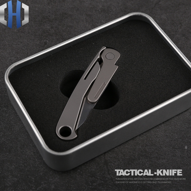 Mini Titanium Alloy Utility Folding Knife Open Box Utility EDC Emergency Key Medical Knife