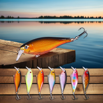 NEWMAJOR 9cm 12g False Bait Jig Hard Bait 8 Colors Crank Lure - High Quality ABS Plastic Lure