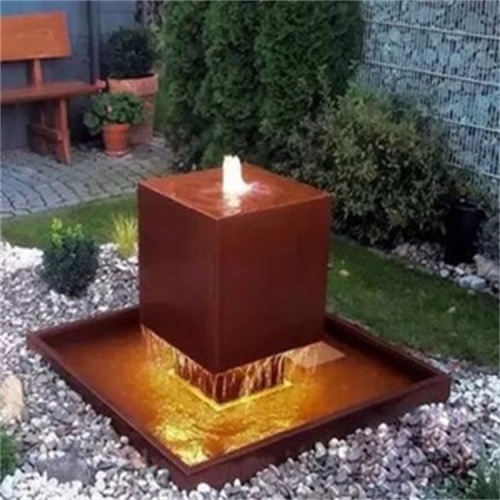 Outdoor Fountains Large Water Fountain Corten Steel Waterfall Manufactory