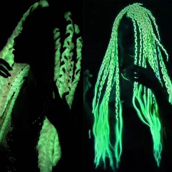 24inch 100g ombre glowing synthetic jumbo braids shining hair in the darkness soft braiding hair extensions for Women
