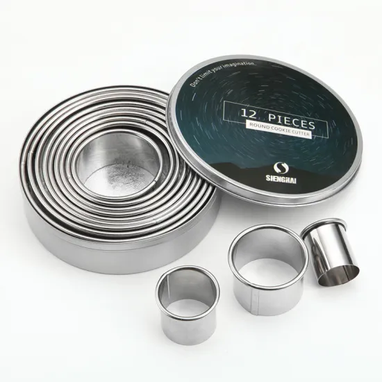 12 Piece Stainless Steel Round Cookie Cutter Set