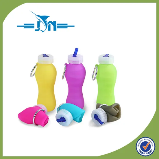 Collapsible Water Bottle -Silica Gel Medical Grade BPA Free FDA Approved, Leak Proof Silicone Foldable Sports Bottle