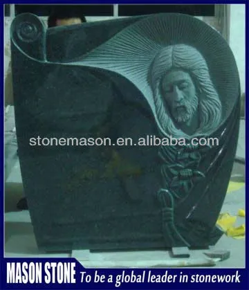 tombstone jusus engraved black granite 2013