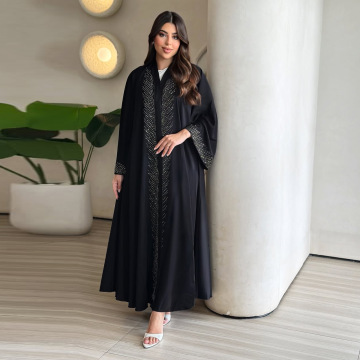 Dubai-Kimono-Abaya-Kleid mit Kristallperlen
