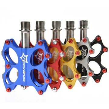 2015 New ROCKBROS Bike BMX Platform Flat Pedals CNC Titanium Spindle Ti Axle MTB Bike Pedals Bicycle Parts