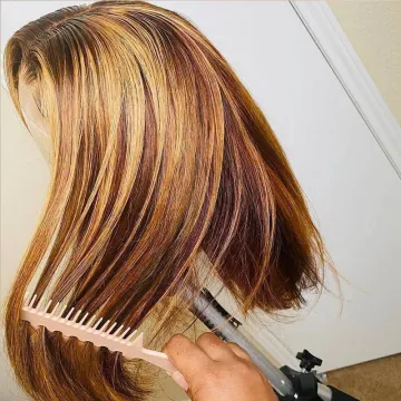 Ombre Color Short Bob Wigs Human Lace Frontal Closure Bob Wigs 150% 250% 300% Full Brazilian Cuticle Aligned Human Hair Wig