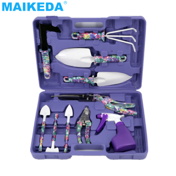 MAIKEDA or OEM Stainless Steel 10-Piece Hand Garden Tool Set with Trowel, Hoe, Fork, and Cloth Bag - 3 Years Warranty, CN;ZHE Yellow, 1.3KG