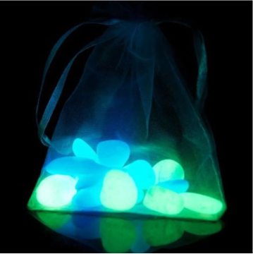 Blue Color Glow Artificial Plastic Pebble And Stone