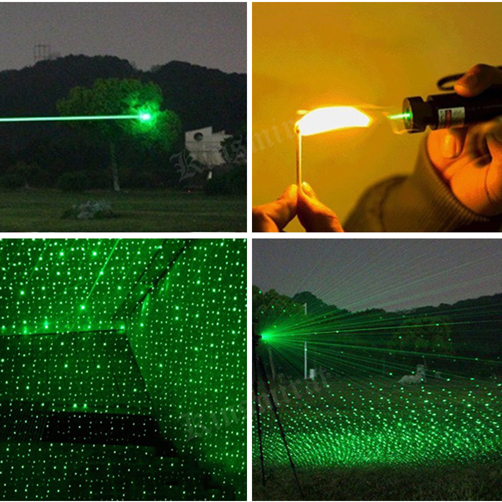 Powerful 5mW Green Laser Pointer 532nm 303 Laser pen Adjustable Burning Match With Rechargeable 18650 Battery