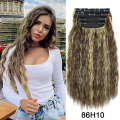 Alileader Hot Sale Langes weiches Haarstück Fluffy 4pcs/Set Clips Perücken 11 Clips Synthetic Hair Extension Clip In