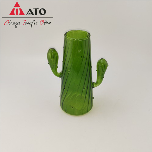 Modern Glass Cactus Shape Flower Vase for Home