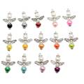 Wholesale Artificial Alloy Wing Charms with Pretty Pearl Beads Craft DIY Jewelry Finding Pendants Necklace Accessories