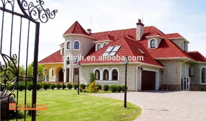 New building construction materials Color glazed steel sheet roofing step tiles