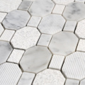 Piastrelle a mosaico per la cucina in pietra bianca di carrara