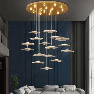 Modern Lüks Otel Fuaye Led Crystal Chandeliers