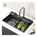 Smart Modern Kitchen Sink: Digital Waterfall Faucet & Multifunctionality