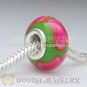 925 Sterling Silver Double Cores Charm Jewelry Polymer Clay Fimo Beads 