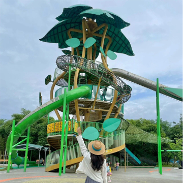Multi-Level Tree Theme Playground - Outdoor High Play Structure