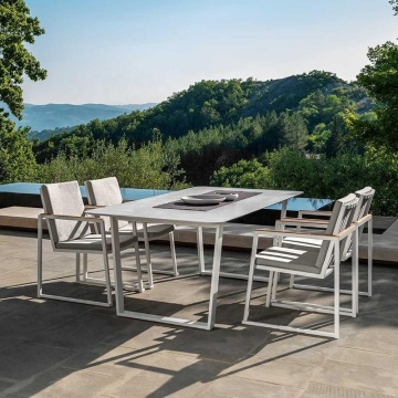 Hot Sale Modern Outdoor Aluminum Furniture Garden Patio Dining Set - Sectional Chair and Table