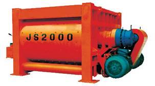 Twin shafts concrete mixer