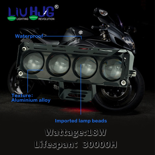 HJG White Amber LED Fog Light Motorcycle Spotlight