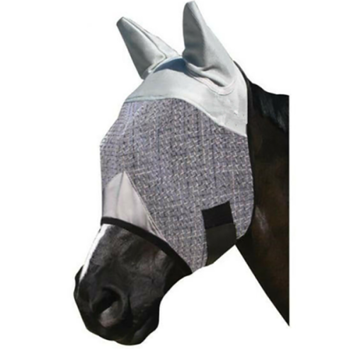 Pferdefliegenmaske mit abnehmbarem Nosecover über Reißverschluss