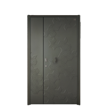Moderní jednoduché geometrické květiny tmavé šedé hliníkové dveře