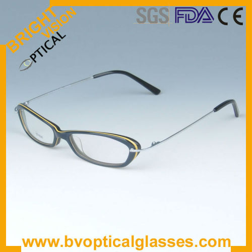 Bright Vision 07628 can be mixed wholesale Stylish deisgn acetate metal temple optical eyewear frames