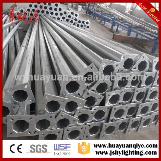 galvanized steel octagonal street light poles with factory price, CE, ISO, SGS certificate