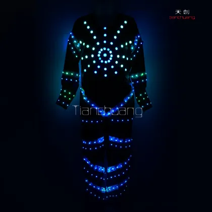 Shining Led Dance Costume, Halloween Party Costume, Fiber Optic Costume