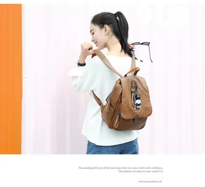 Burglar bag lady's leisure soft leather travel bag