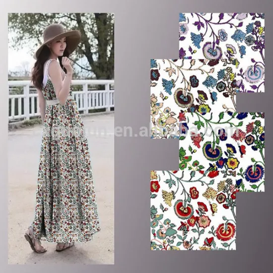 pretty polyester transfer printing fabric for cloth making