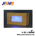 Hadiah Natal Natural Bamboo Table Lcd Clock