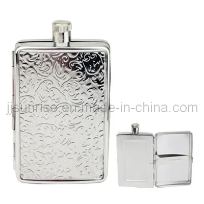 Stainless Steel Flagon with Cigarette Holder