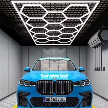 6500K Hexagonal Garage LED Light Honeycomb Ceiling Grid LED for Detailing Workshop Home