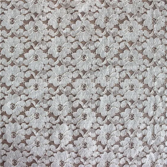 Off-white Dubai French Cord Lace Cotton/Nylon Blend Fabric for Textile Garment Accesories