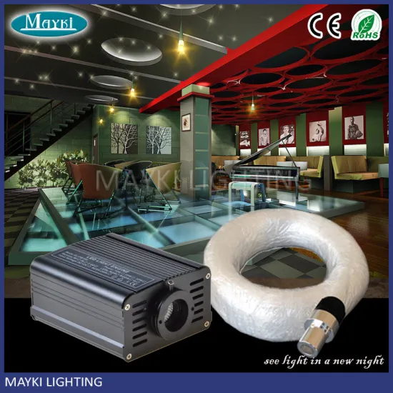 Interior design restaurant decoration with safe and beautiful fiber optic lighting kit