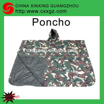 CHINA XINXING High Quality Camouflage Military Army Polyester Nylon PVC PU Coated Raincoat Poncho