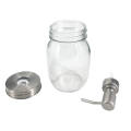 Glass Mason Jar with Press silver pump head