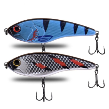 High-Quality 13cm 57g Slow Sinking Jerk Bait Fishing Lure with Strengthen Treble Hooks for Pike