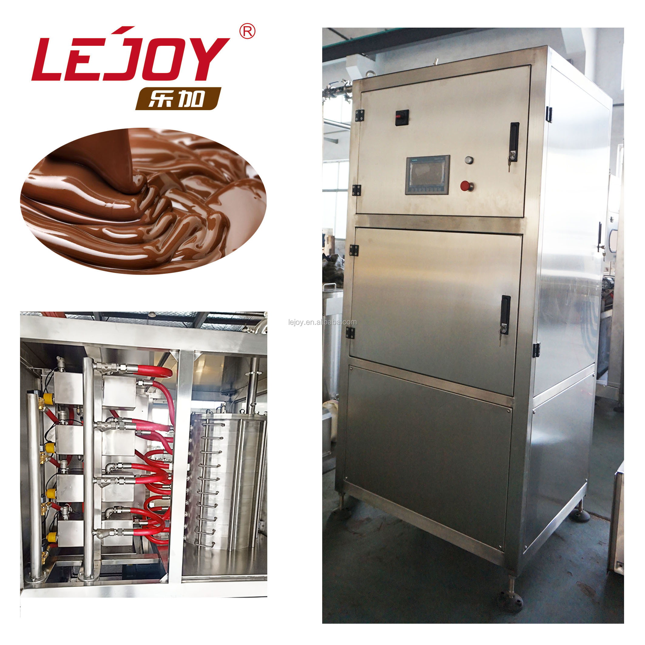 Máquina de chocolate de gran capacidad completamente automática para templar