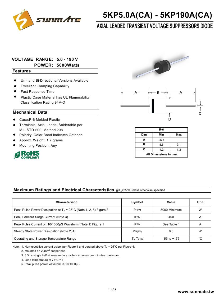 5KP5.0A(CA) - 5KP190A(CA)0000