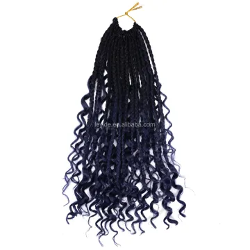Goddess Box Braids Crochet Hair 3X Bohemian Crochet Box Braids Curly Ends Synthetic Crochet Braids Hair Extensions For Women