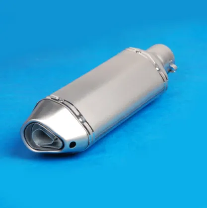 54mm Silver White Motorcycle Racing Muffler Exhaust Pipe