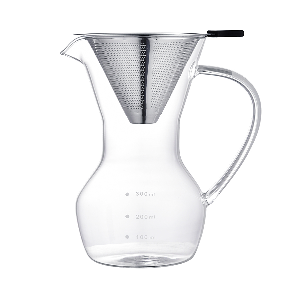 Ρίξτε πάνω από το καφετιέρα Borosilicate Glass Carafe