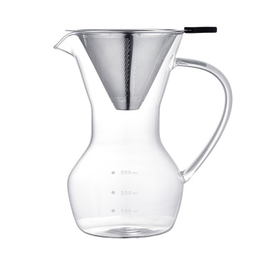 صب فوق صانع القهوة البورسليكات الزجاج carafe