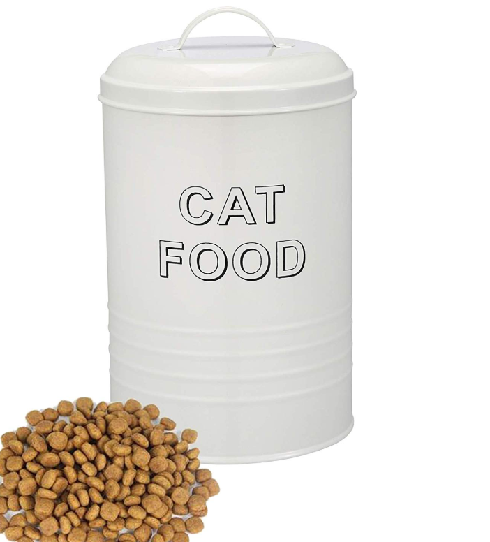 Pet Food Storage Tin With Serving Scoop